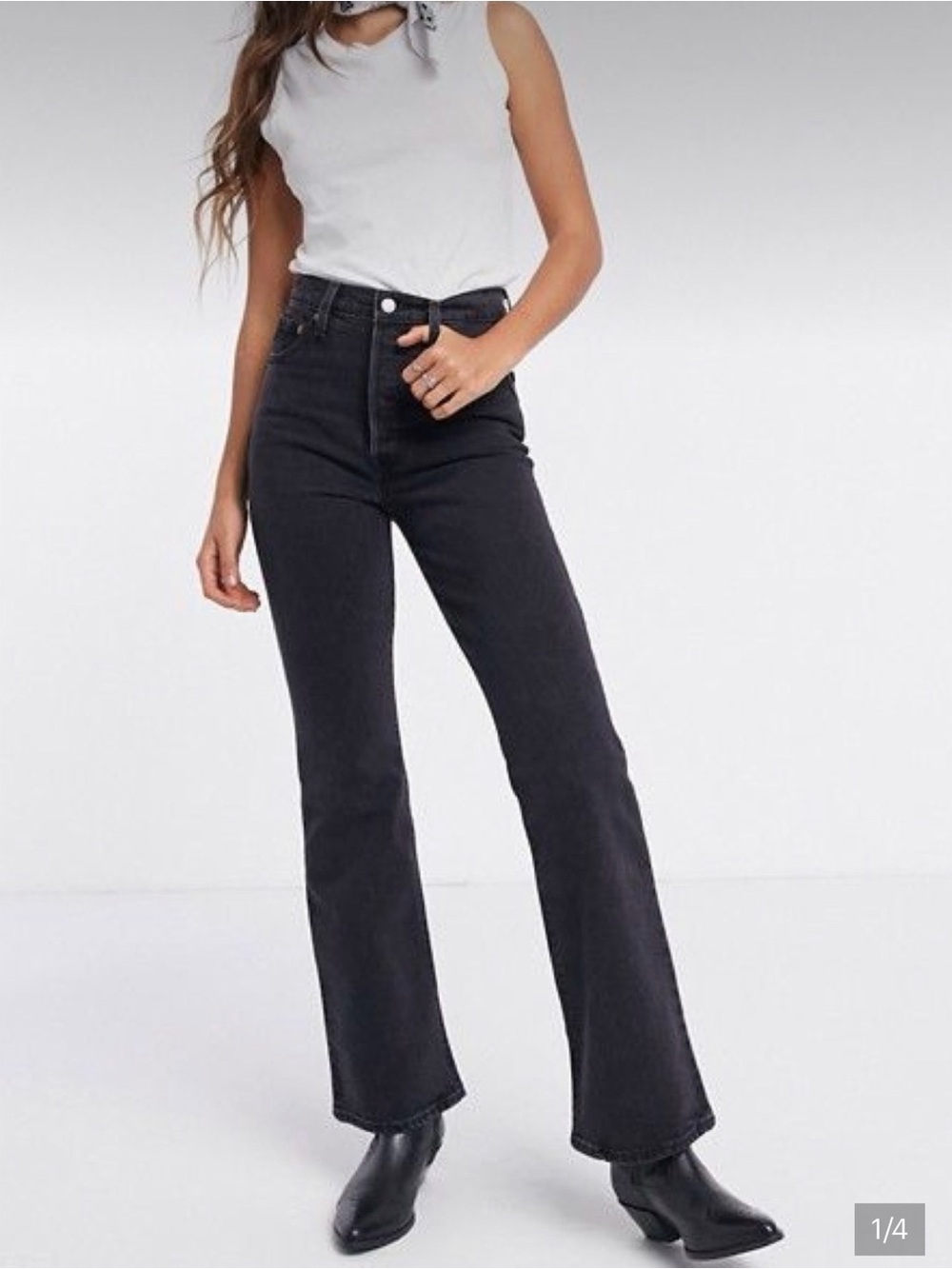 Levis Ribcage Boot Denim